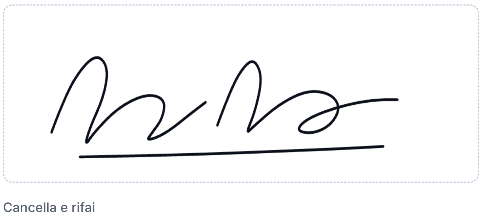Il cliente firma col dito — schermata del portale Tradergy